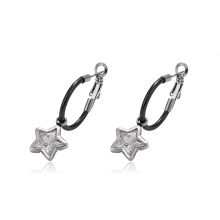 93750 design Simples Em Aço Inoxidável jóias charme em forma de estrela clipe em brincos